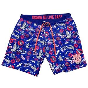 DIXXON Give Em The Bird Board Shorts 42 Eagle Red White Blue Patriotic American